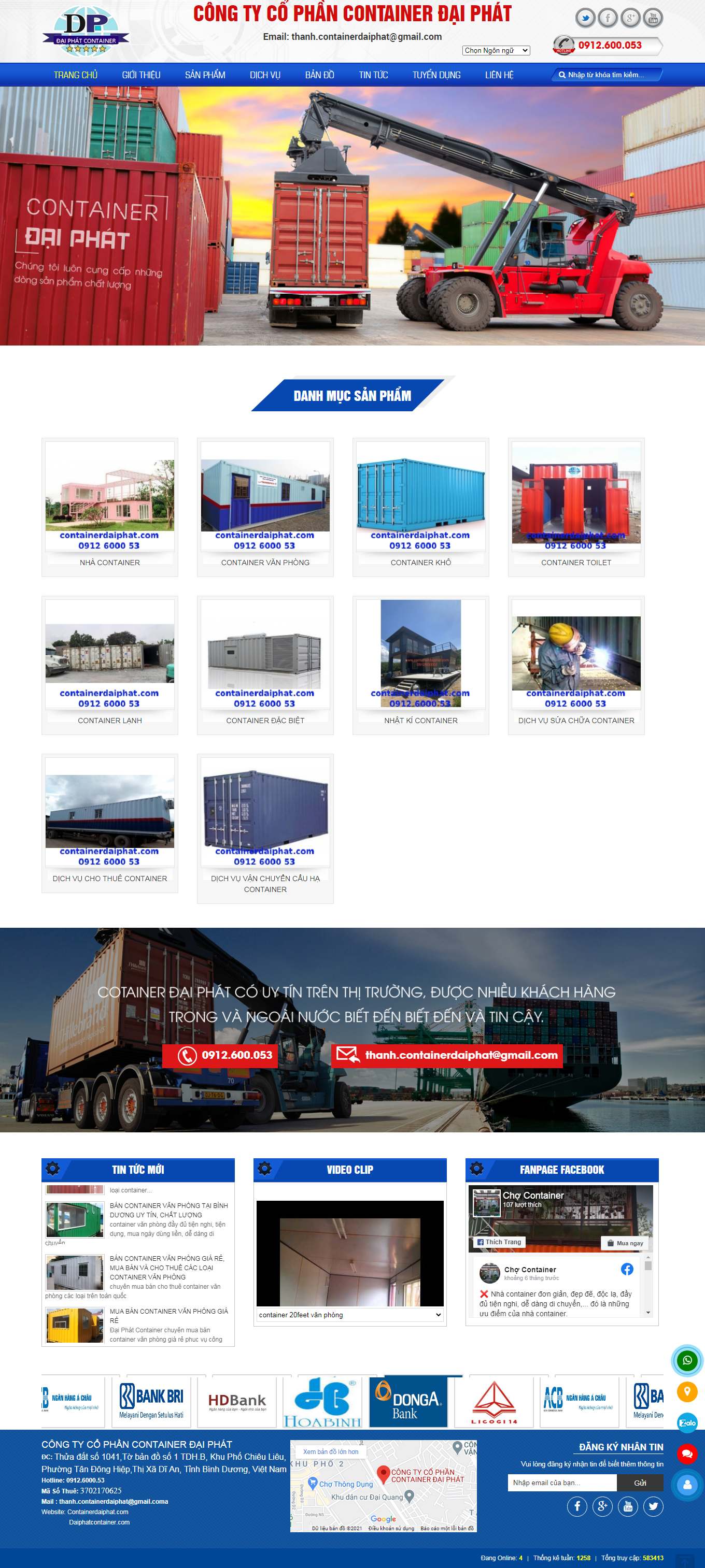 [containervanphong12h] Thiết kế Website Web mua bán container - containerdaiphatcom