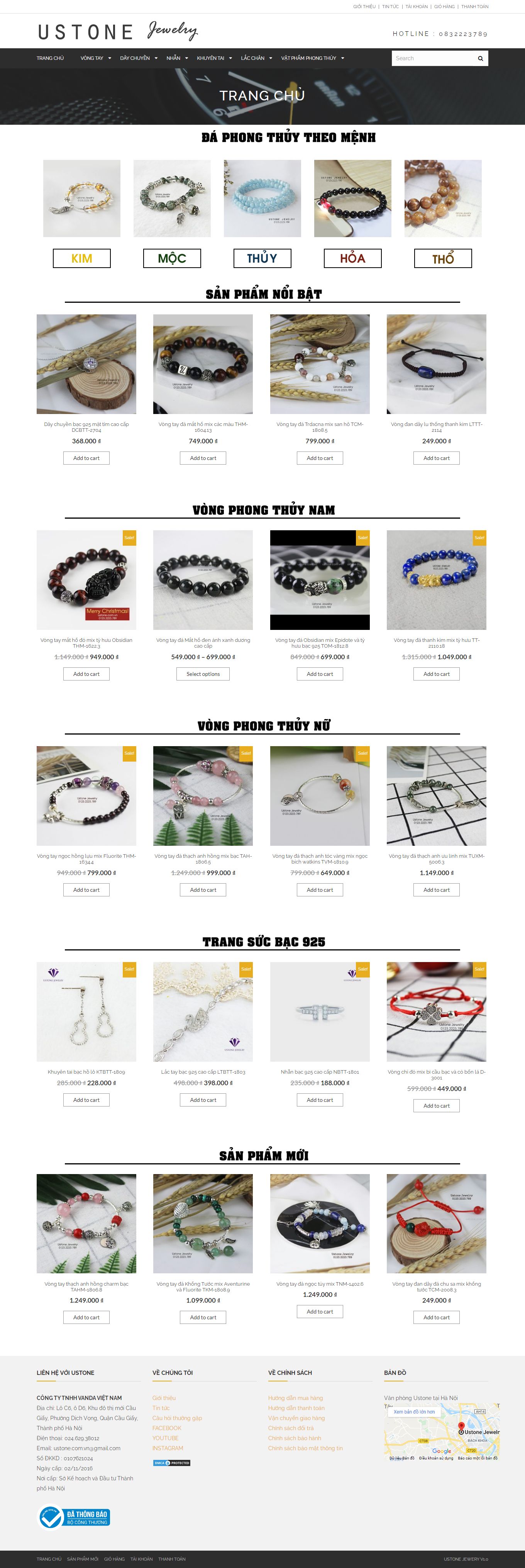 Thiết kế Website Web tiệm vàng bạc - ustonecomvn
