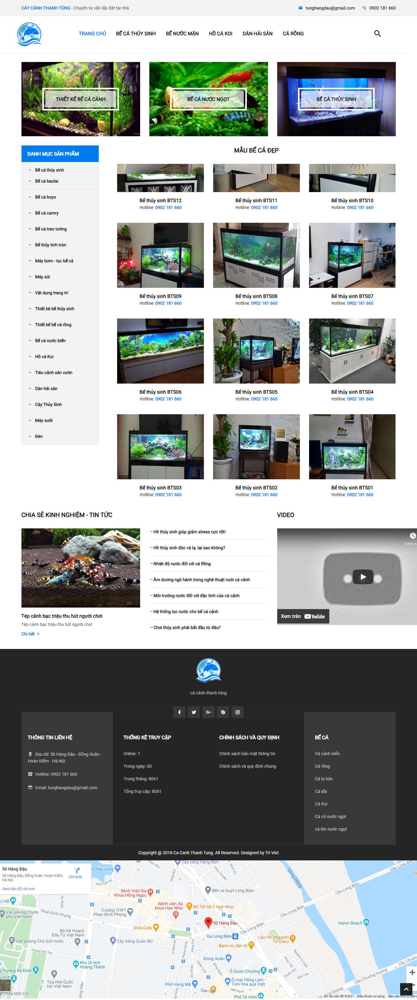 [hungcacanh] Thiết kế Website Web bán cá cảnh - cacanhthanhtungcom