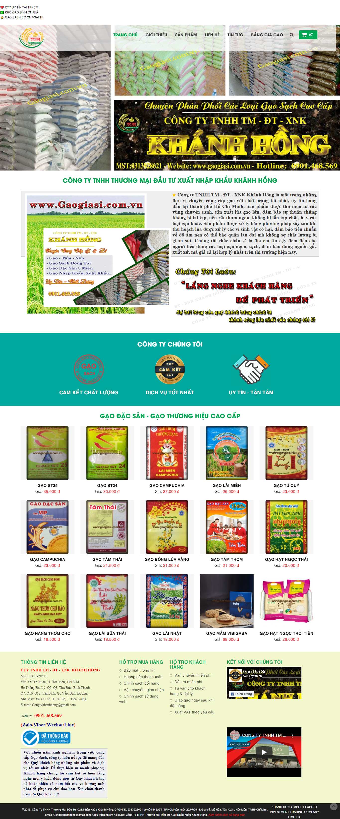 [gaongonvihafood] Thiết kế Website Web bán gạo sạch - gaogiasicomvn