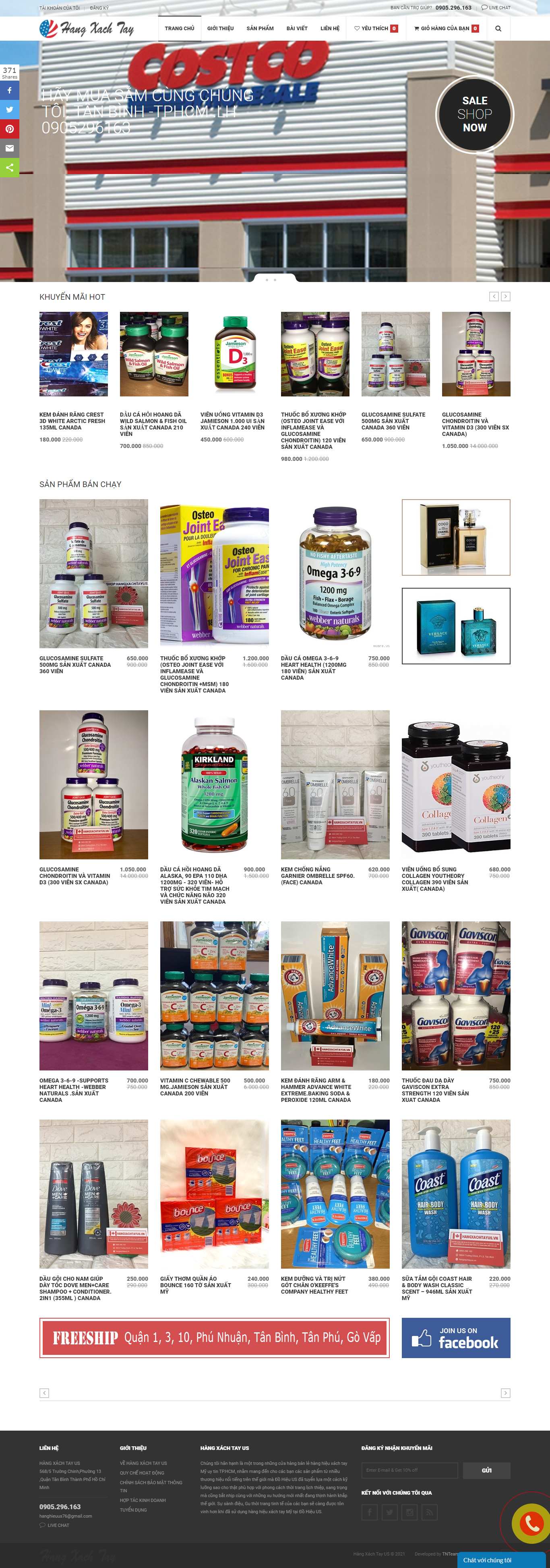 [qing68] Thiết kế Website Web bán đồ xách tay, hàng order - hangxachtayusvn