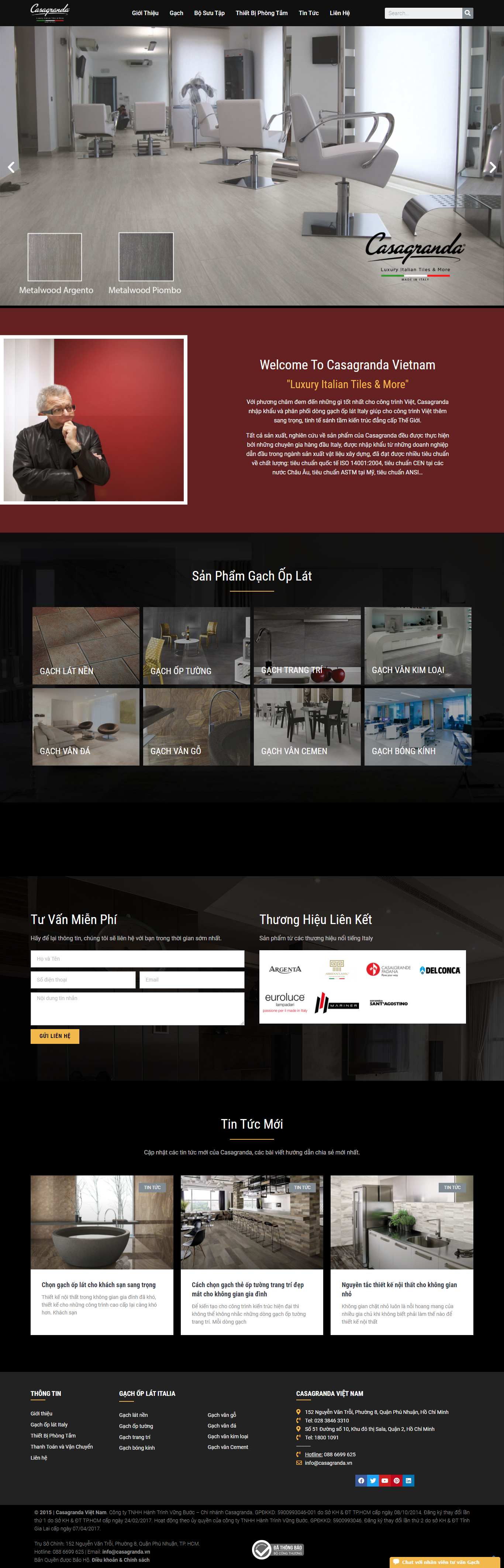 Thiết kế Website Web gạch đáp ốp lát - casagrandavn