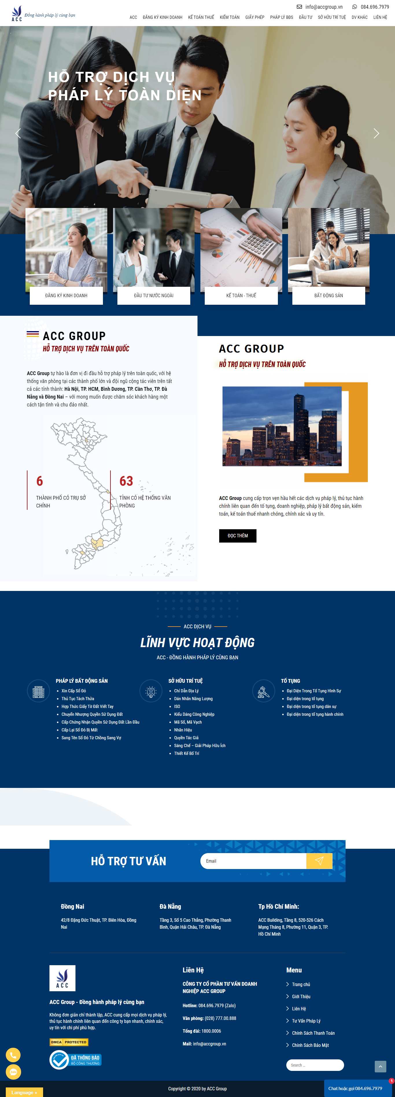 Thiết kế Website Web văn phòng chia sẻ - accgroupvn