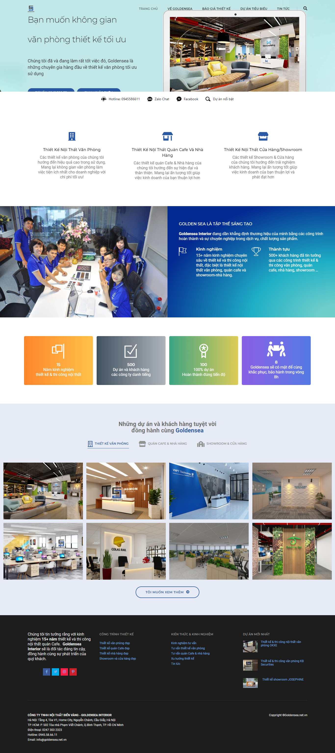 Thiết kế Website Web văn phòng chia sẻ - goldenseanetvn