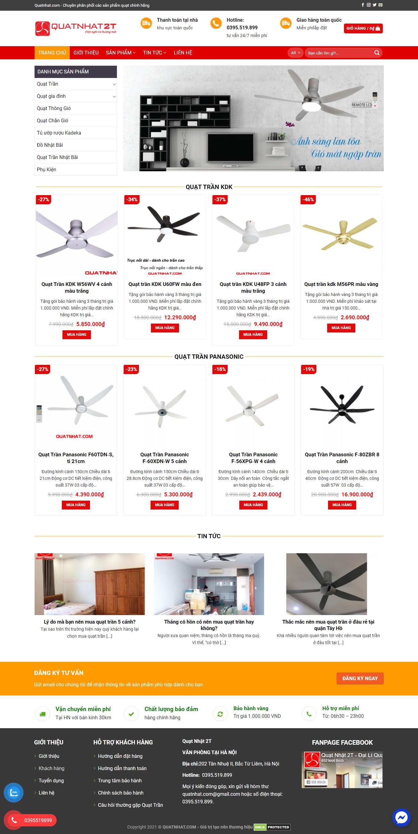 [quattranht] Thiết kế Website Web bán quạt trần - quatnhatcom