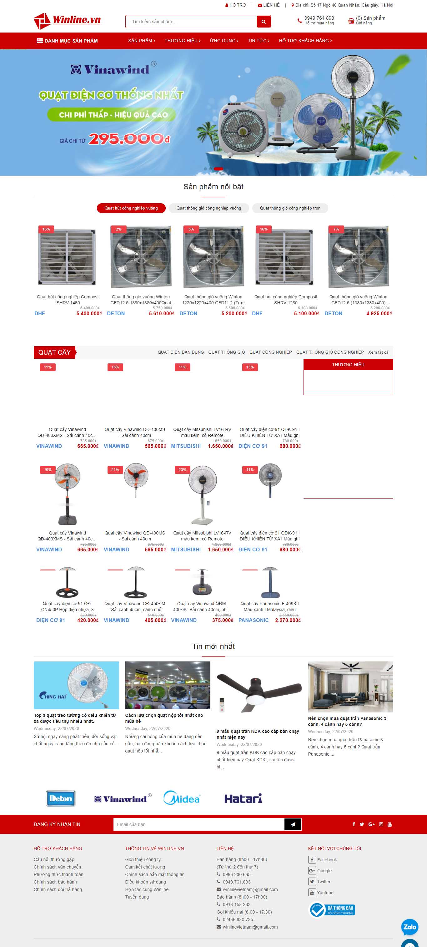 [quattranht] Thiết kế Website Web bán quạt trần - winlinevn
