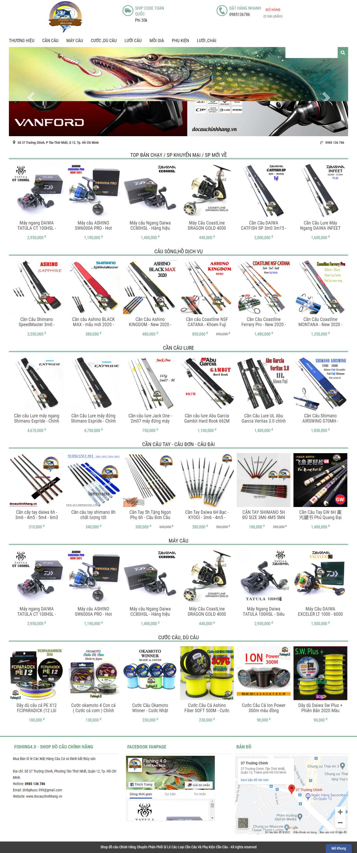 [icauca] Thiết kế Website Web bán đồ câu cá - docauchinhhangvn