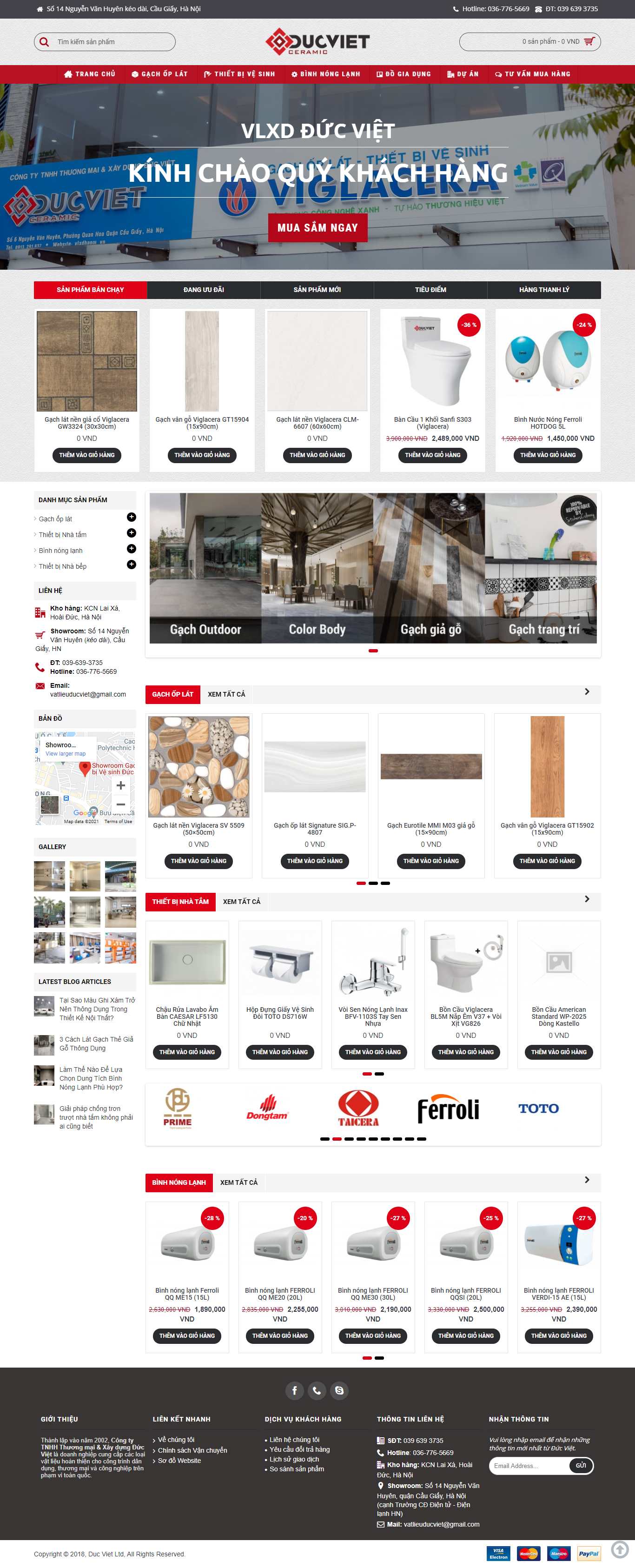 [amygrande] Thiết kế Website Web bán gạch ốp lát - vlxdhanoicomvn