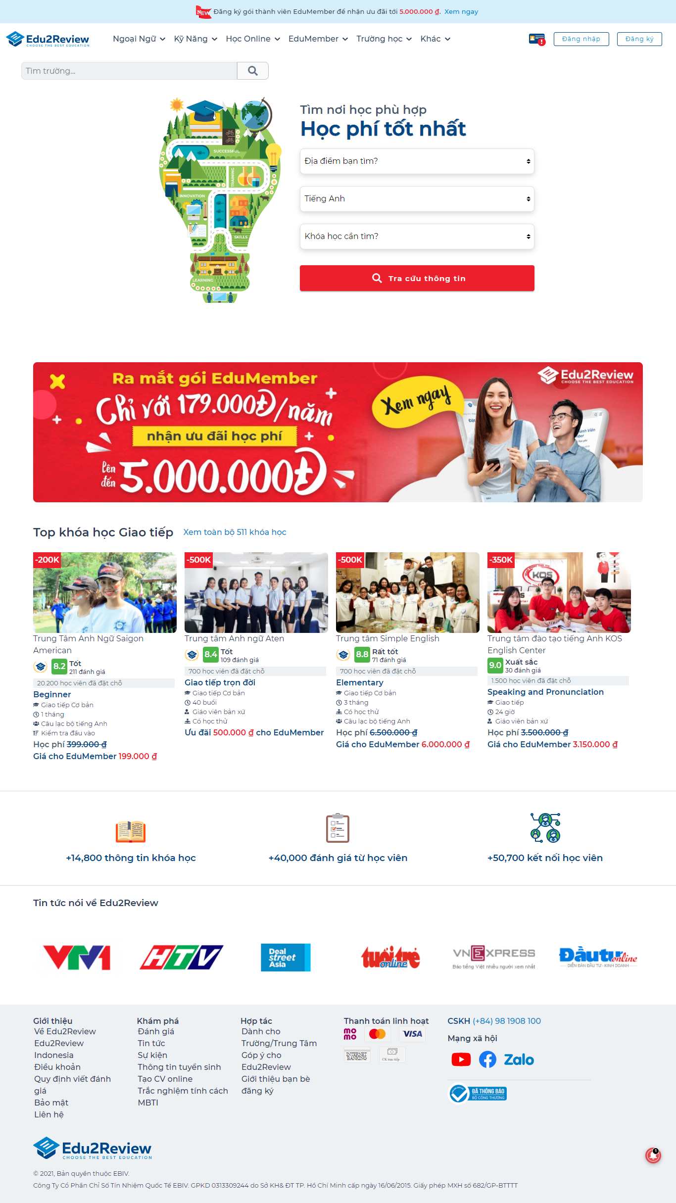 [york] Thiết kế Website Web bán khoá học online - edu2reviewcom