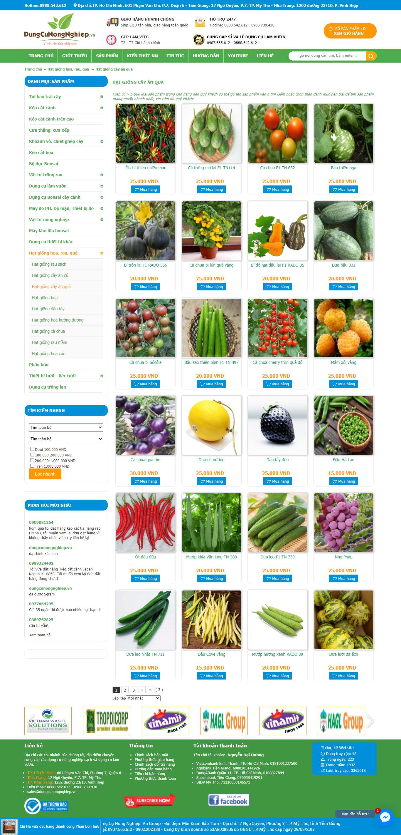 [hatgiongbansi] Thiết kế Website Web bán hạt giống cây trồng - dungcunongnghiepvn