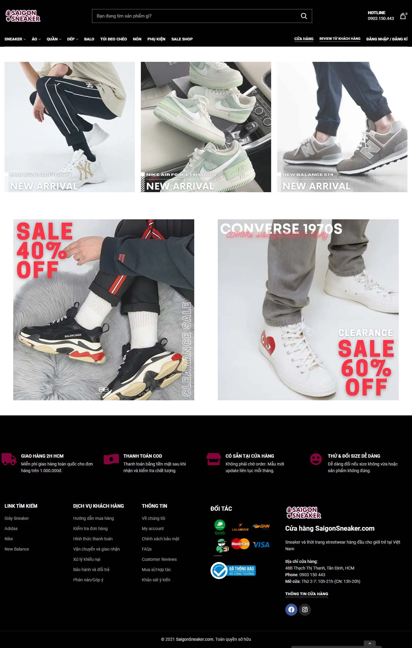 [f5fashion] Thiết kế Website Web bán giày thể thao - saigonsneakercom