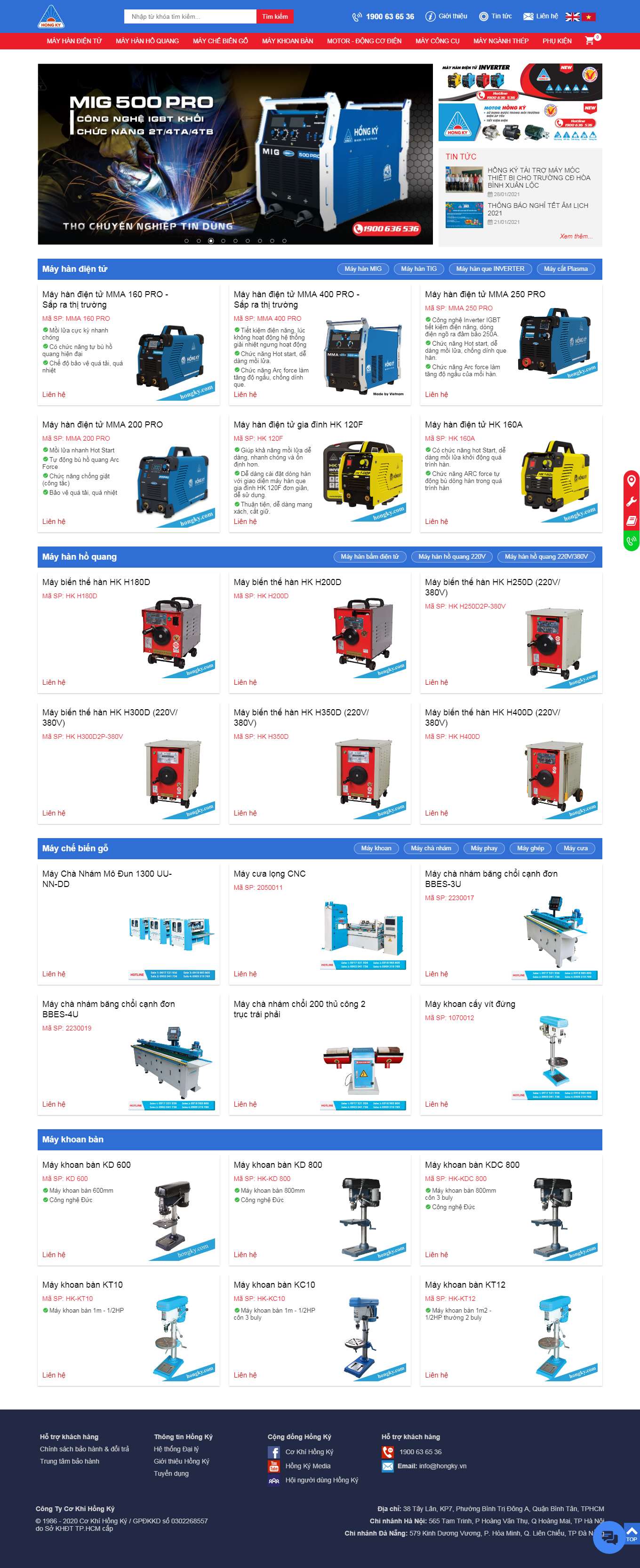 Thiết kế Website Web bán máy hàn mini - wwwhongkycom