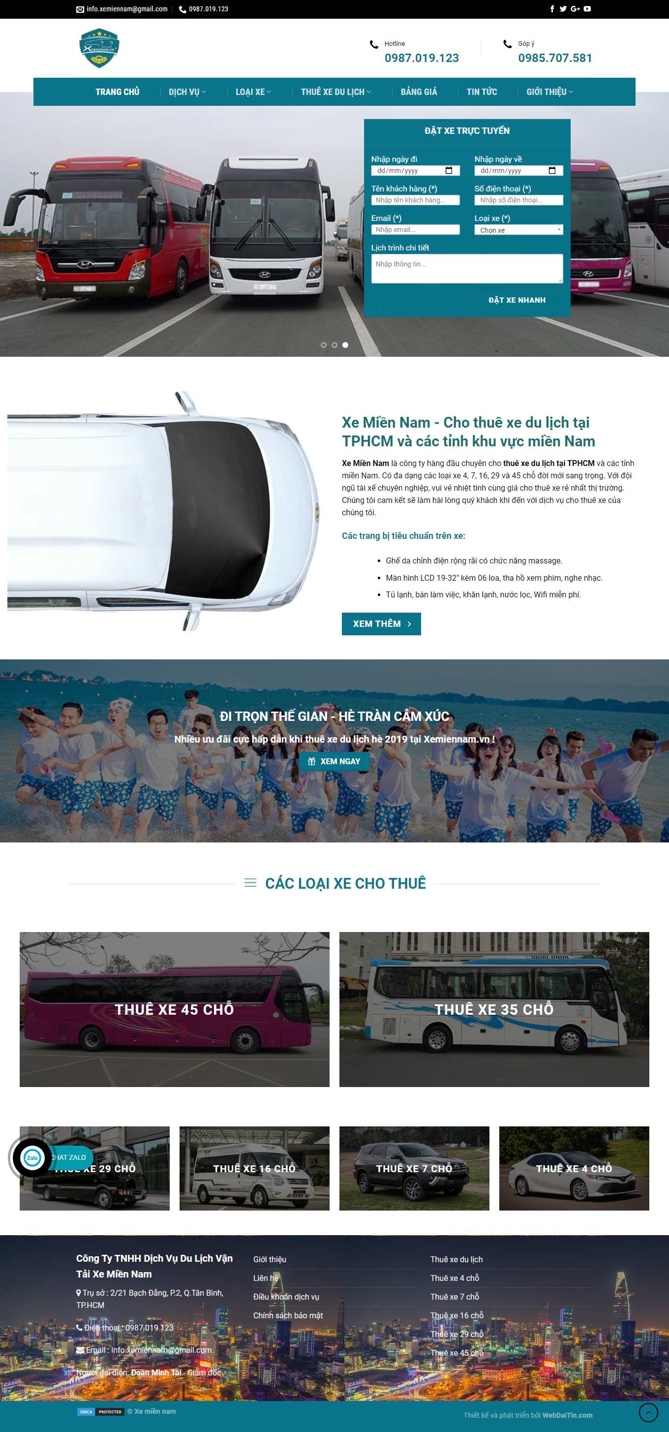 [toptour] Thiết kế Website Web thuê xe tự lái - xemiennamvn