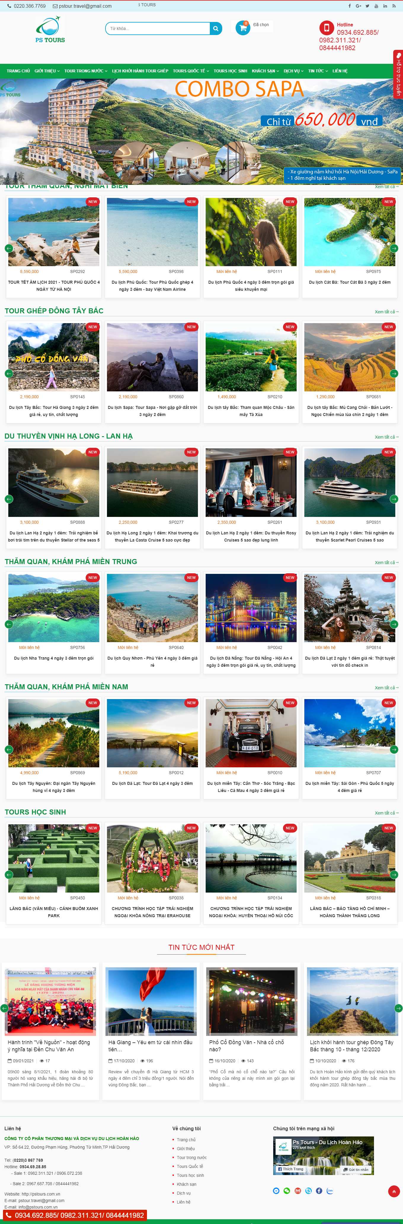 [toptour] Thiết kế Website Web thuê xe tự lái - pstourscomvn