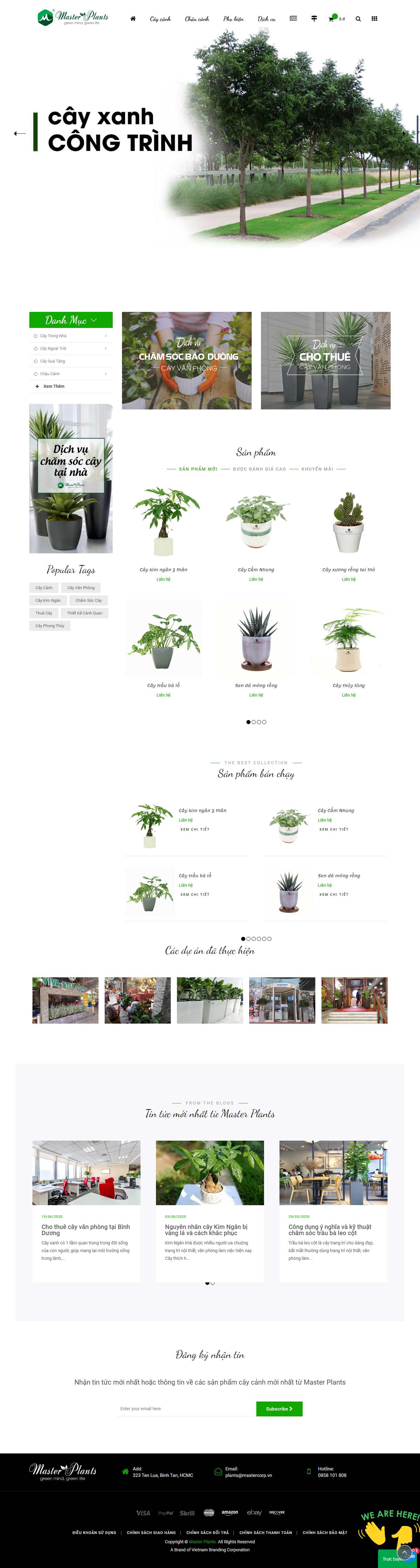 Thiết kế Website Web cây cảnh đẹp - masterplantsvn