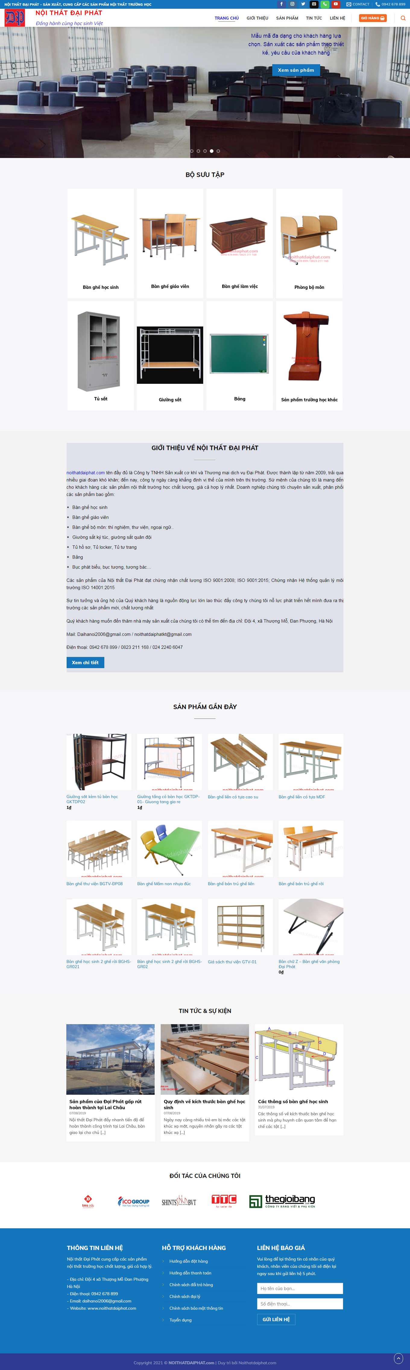 Thiết kế Website Web bàn học cho bé - noithatdaiphatcom