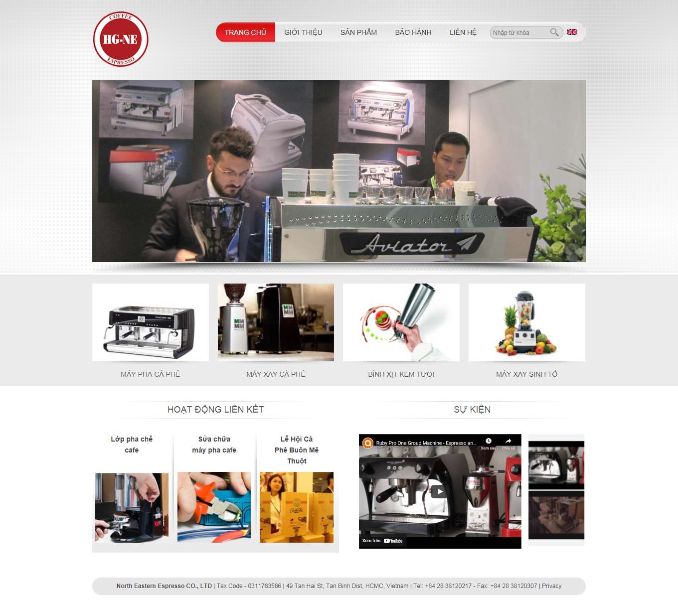 [hoanghiepcoffee] Thiết kế Website Web bán máy pha cafe - dongbaccoffeecom