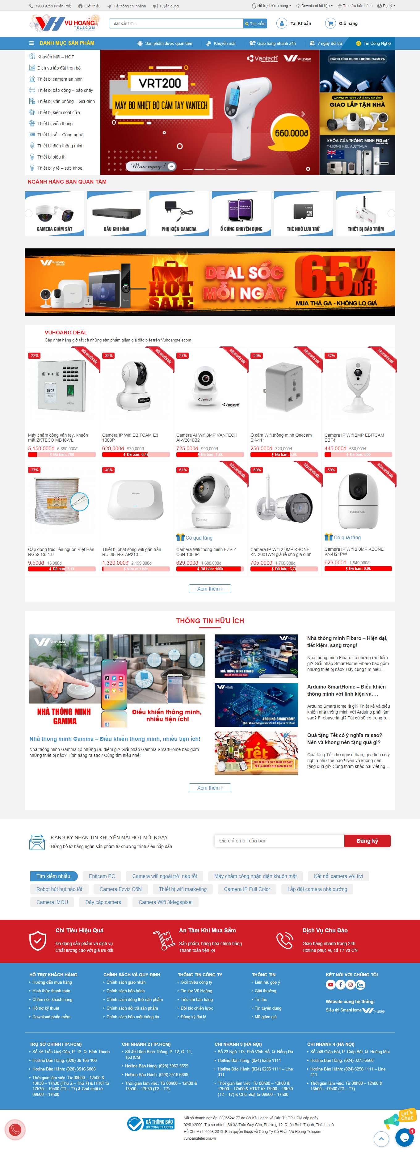 Thiết kế Website Web bán camera giám sát - vuhoangtelecomvn