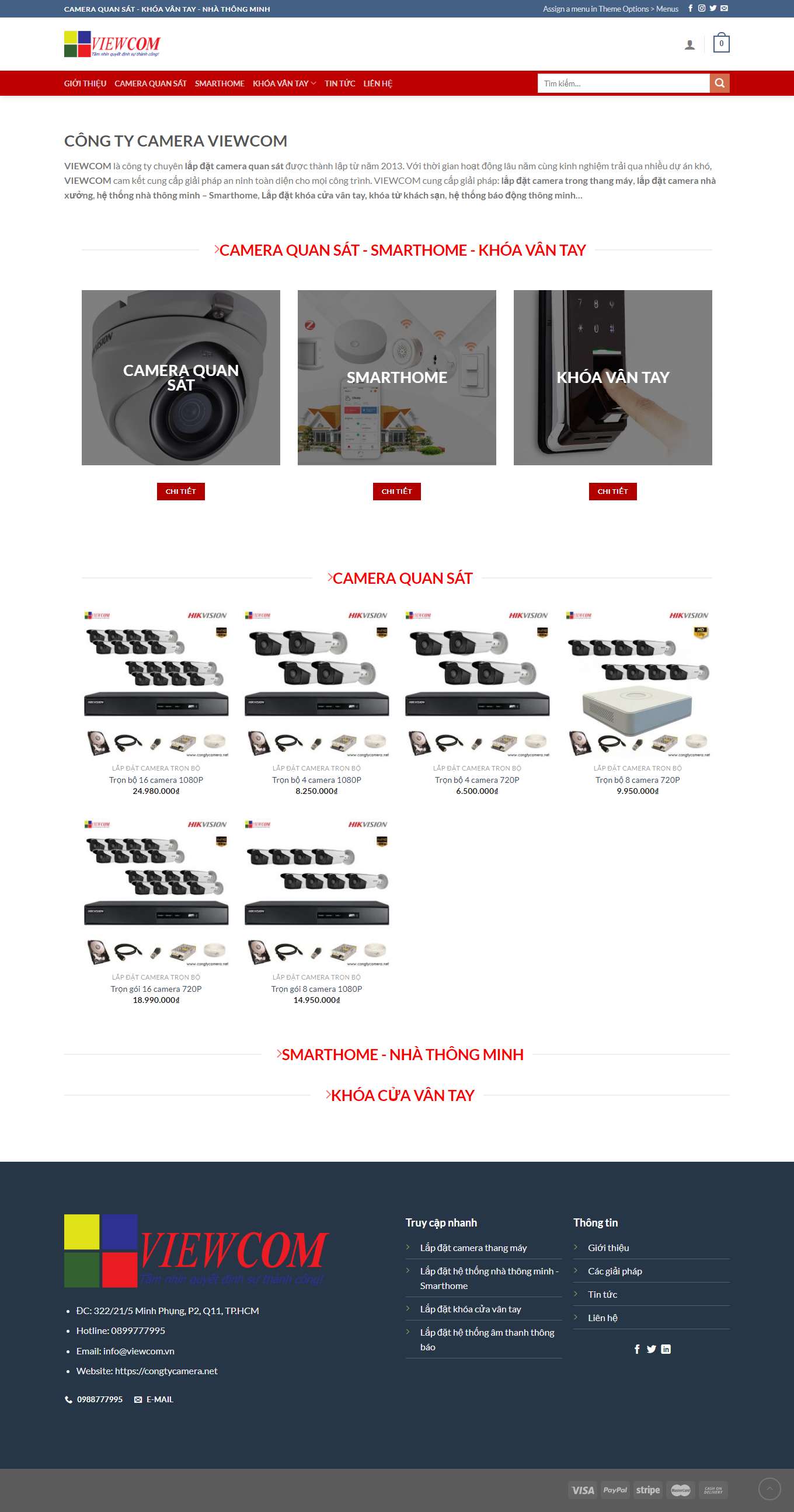 Thiết kế Website Web bán camera giám sát - congtycameranet