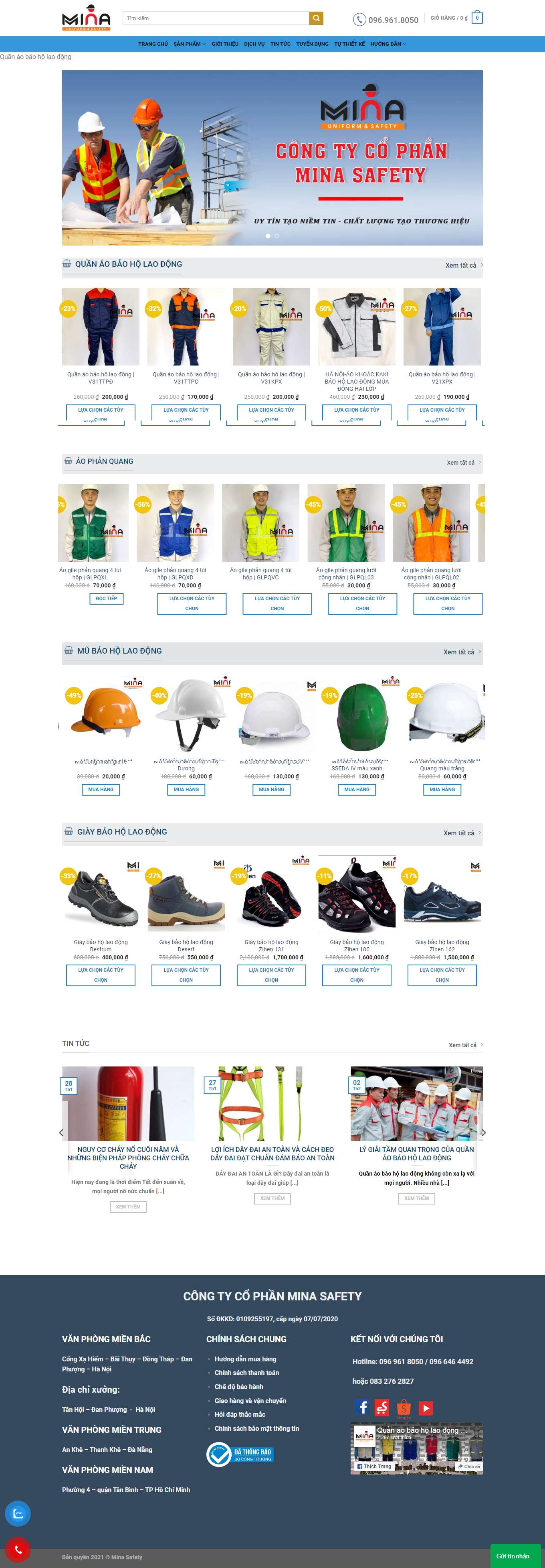 [baoholaodongffd] Thiết kế Website Web giày bảo hộ - minasafetycom