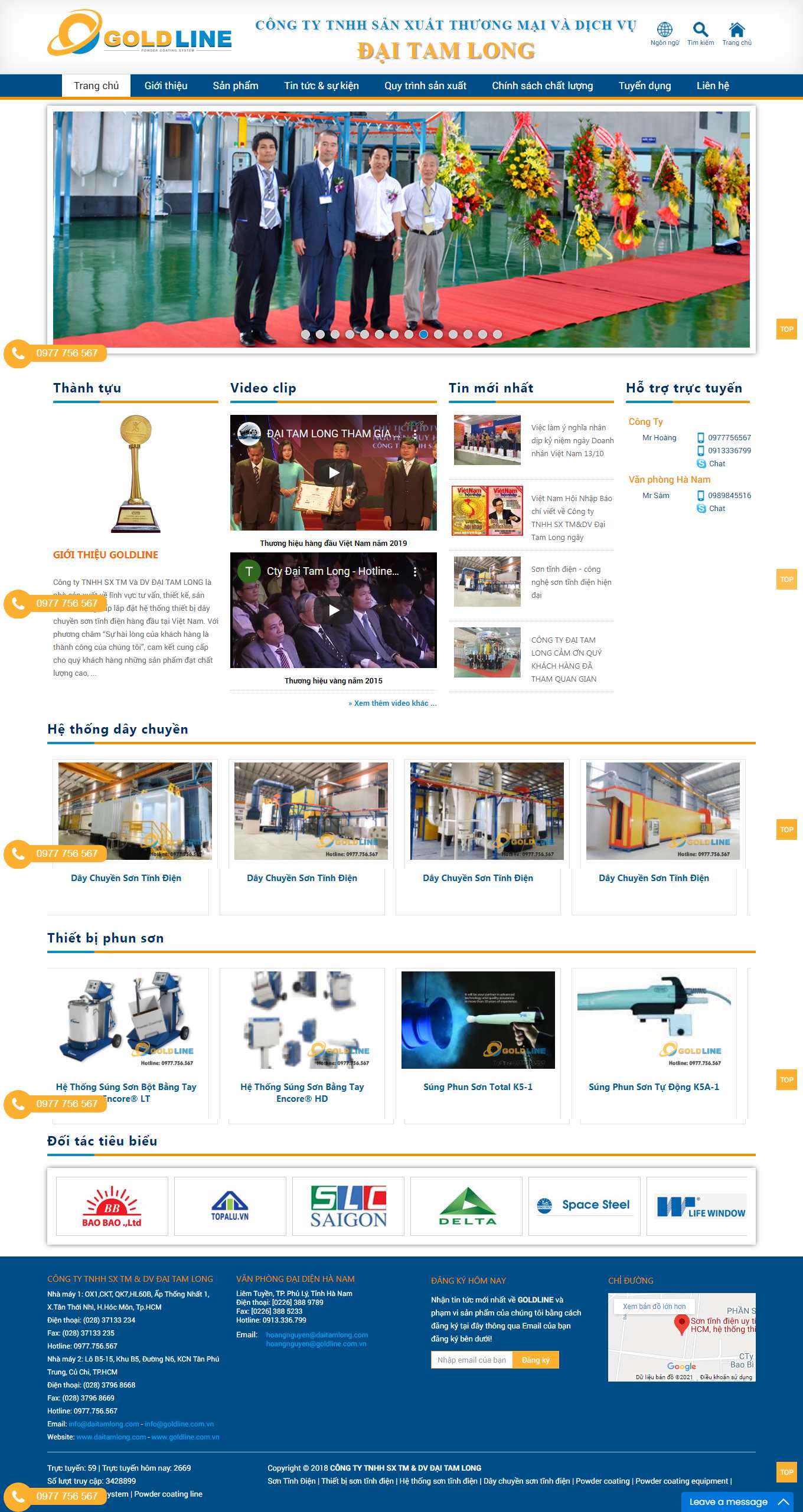 Thiết kế Website Web sơn tĩnh điện - wwwdaitamlongcom
