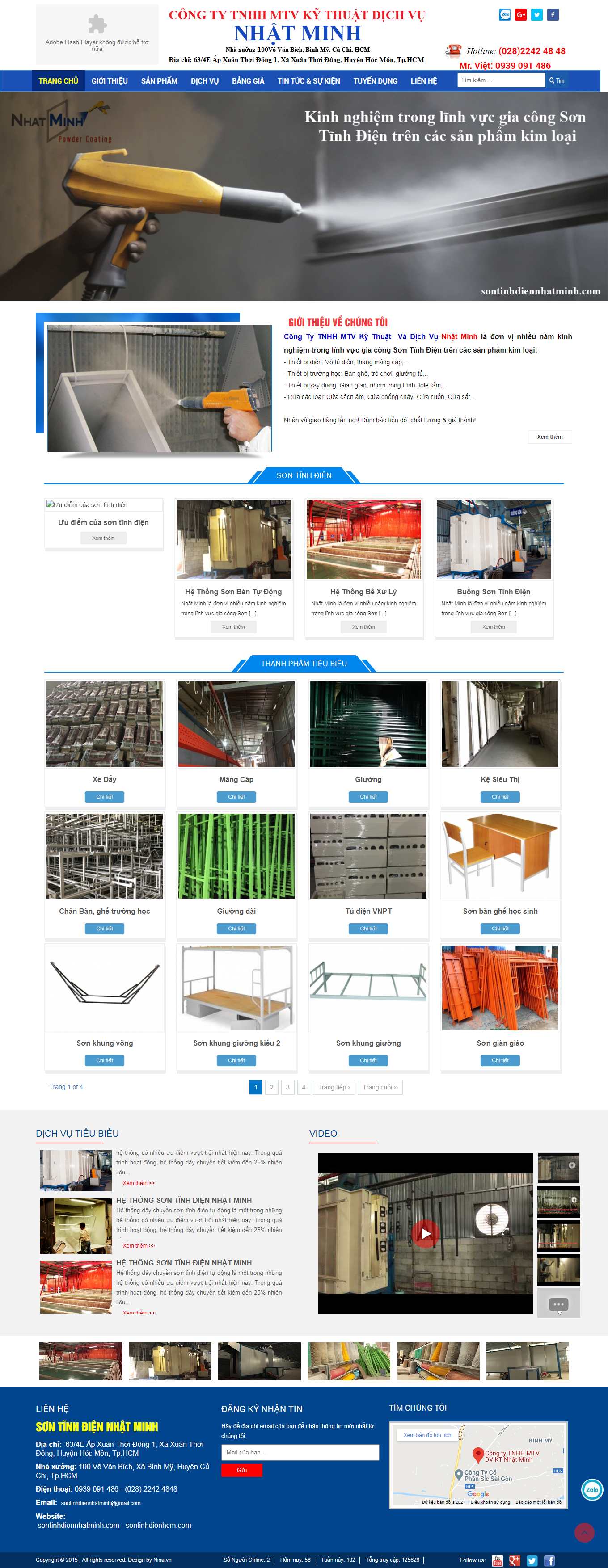 Thiết kế Website Web sơn tĩnh điện - sontinhdiennhatminhcom