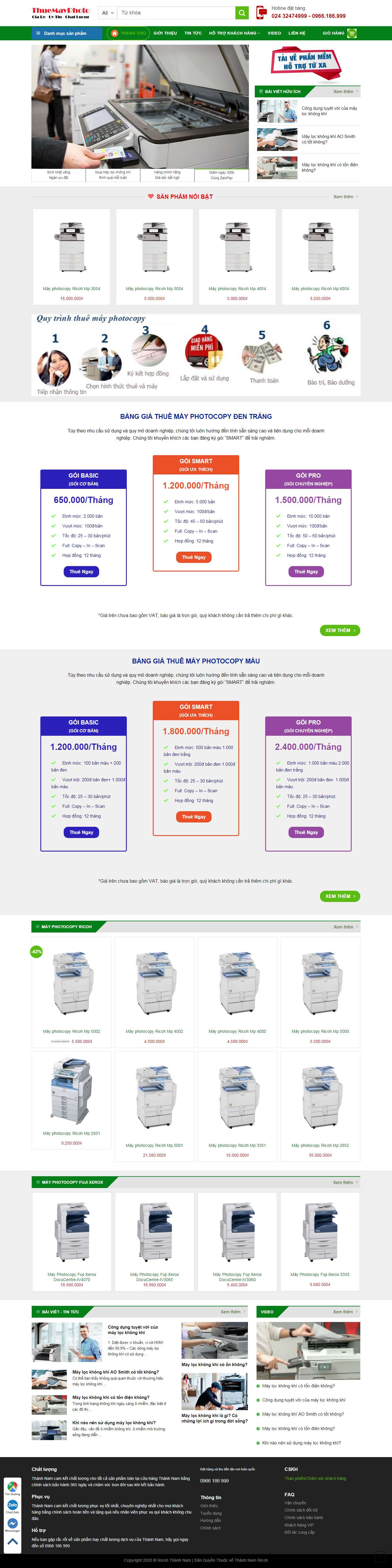 Thiết kế Website Web bán máy photocopy - thanhnamcomvn
