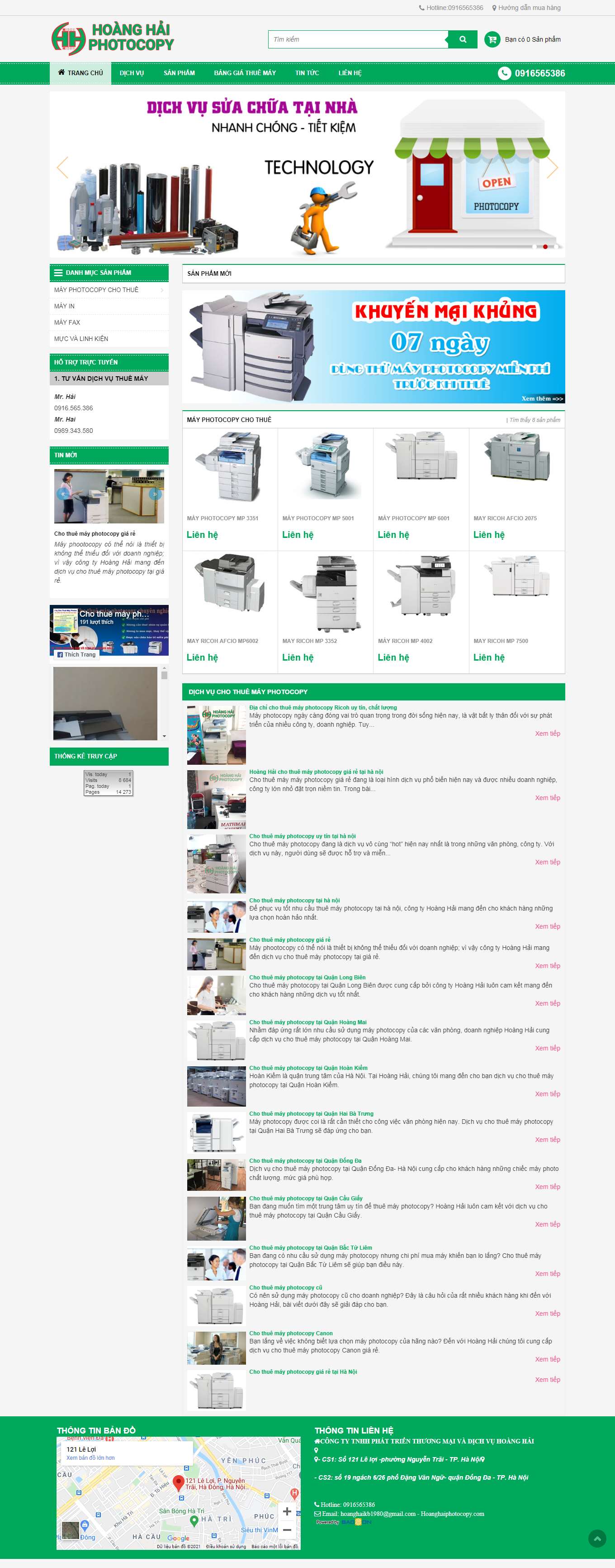 Thiết kế Website Web bán máy photocopy - hoanghaiphotocopycom