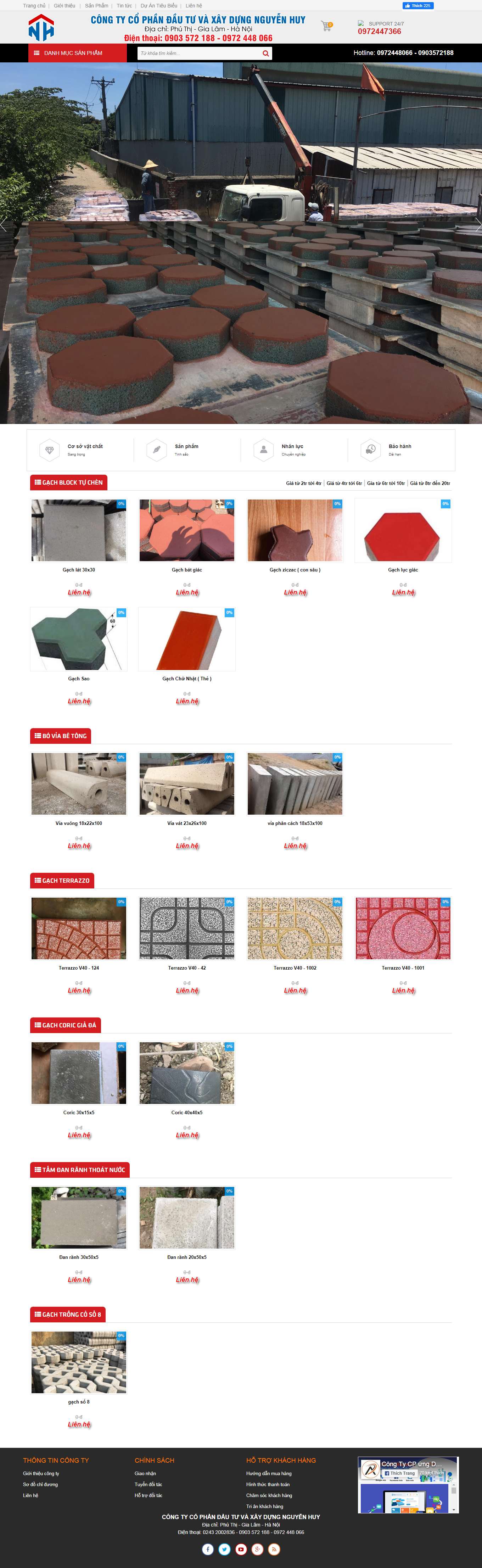 Thiết kế Website Web nhà máy gạch - gachblocknguyenhuycom