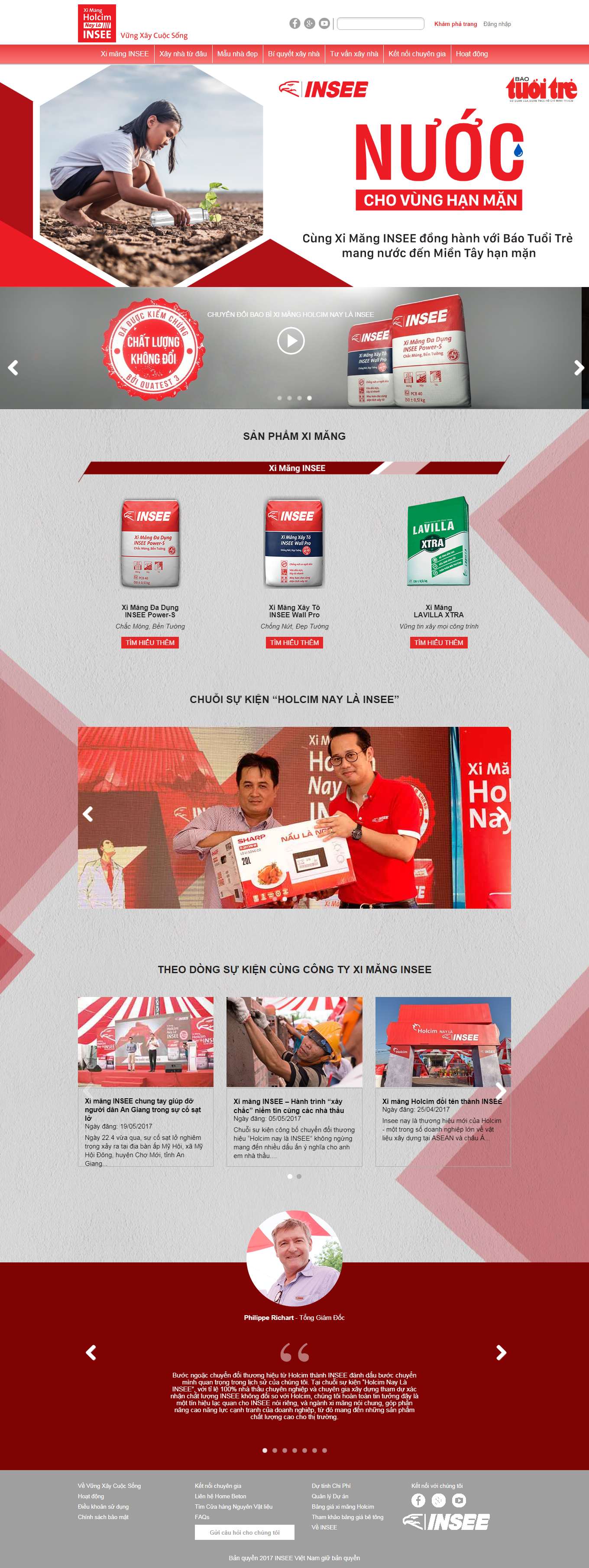 Thiết kế Website Web công ty xi măng - vungxaycuocsongcomvn