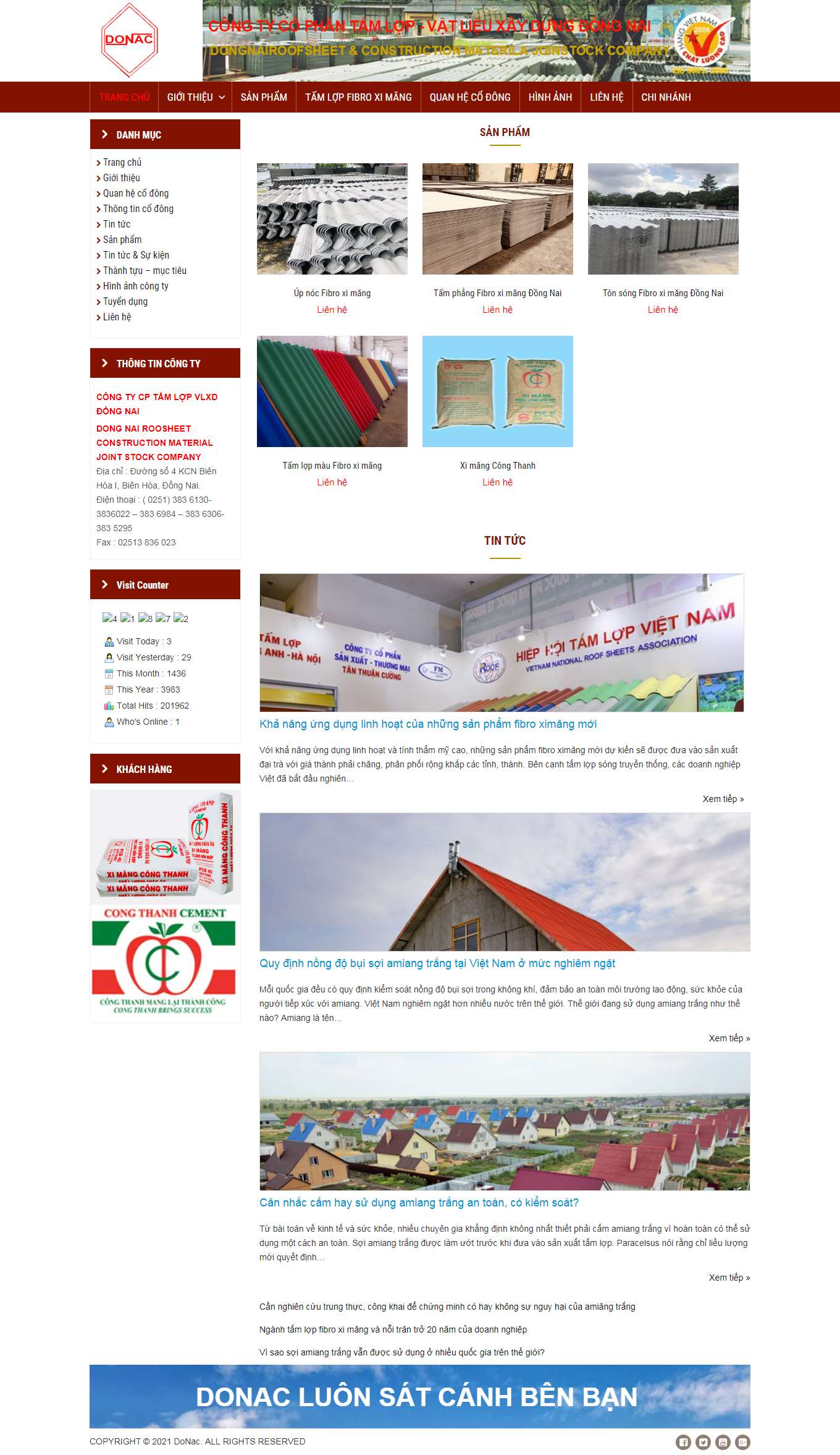 Thiết kế Website Web công ty xi măng - donacnet
