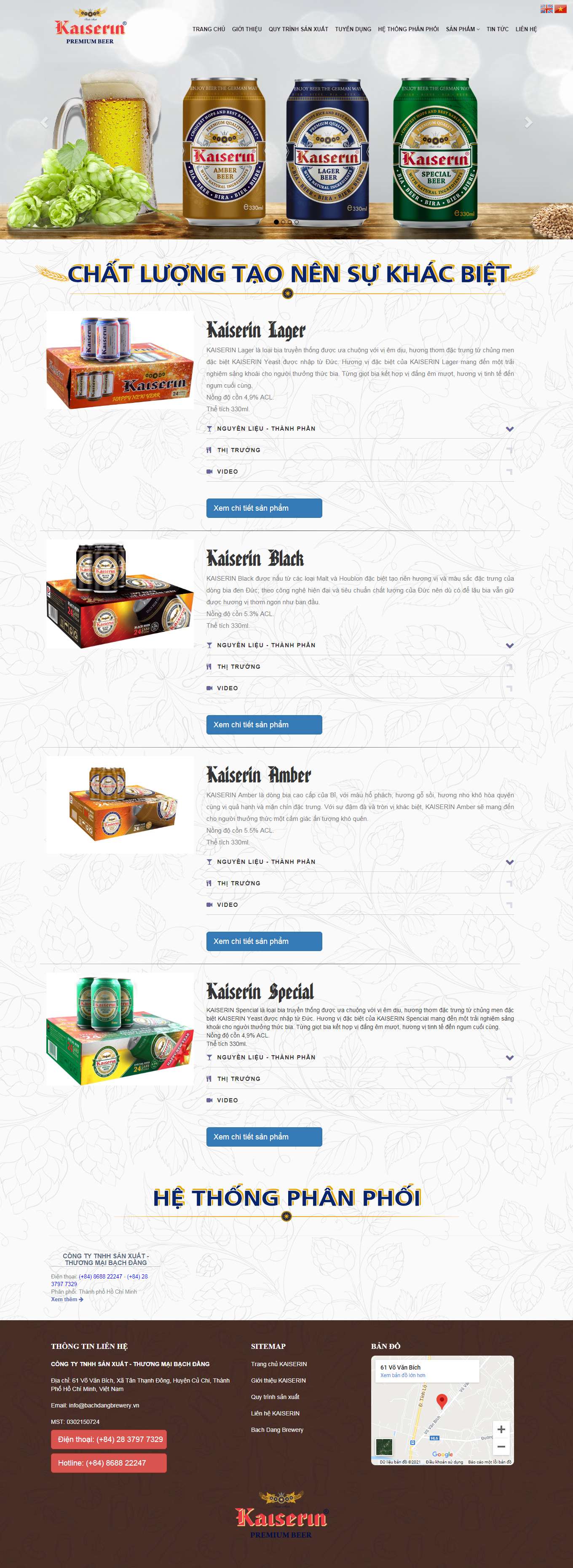 [sabeco] Thiết kế Website Web công ty bia - kaiserincomvn
