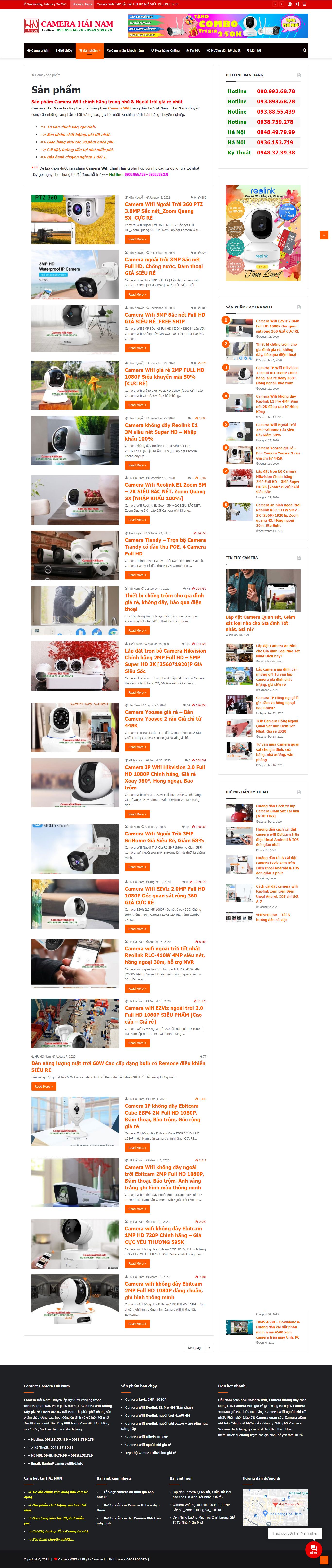 Thiết kế Website Web bán camera không dây - camerawifihdinfo