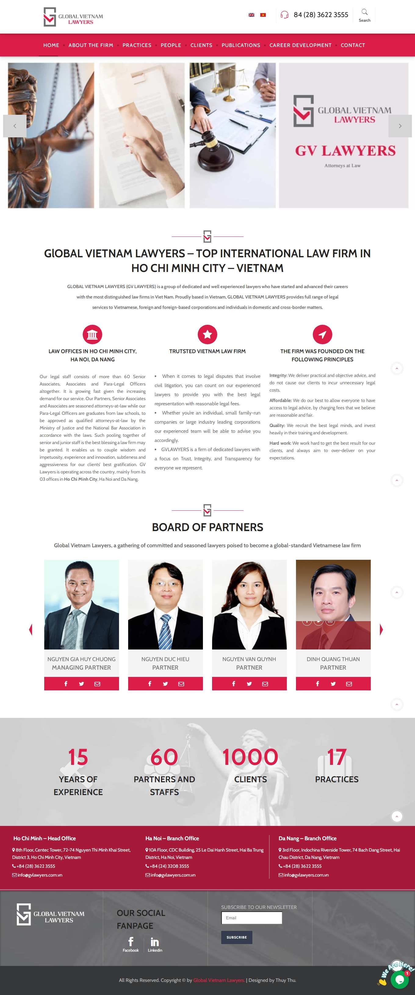 Thiết kế Website Web công ty luật - gvlawyerscomvn