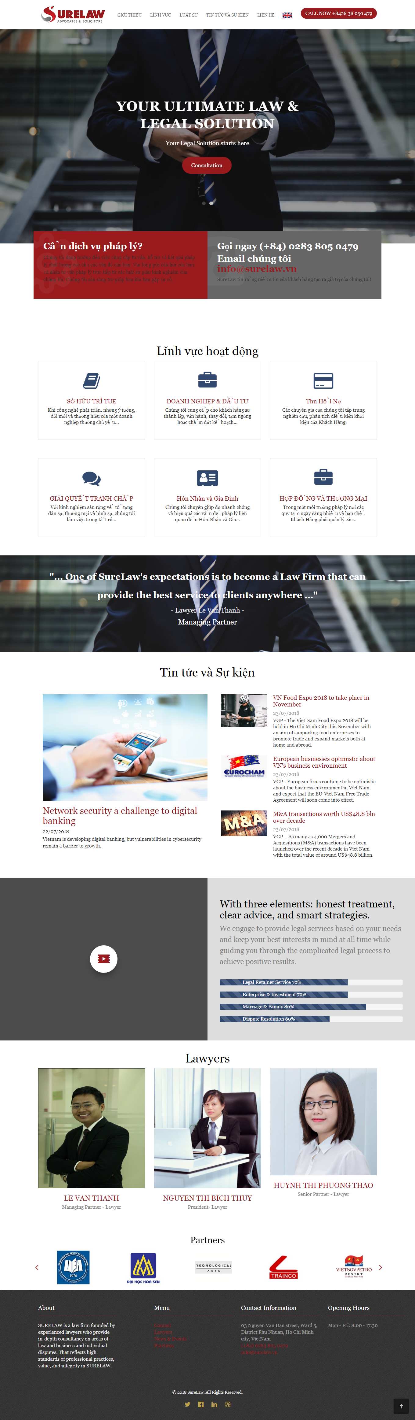 Thiết kế Website Web công ty luật - surelawvn