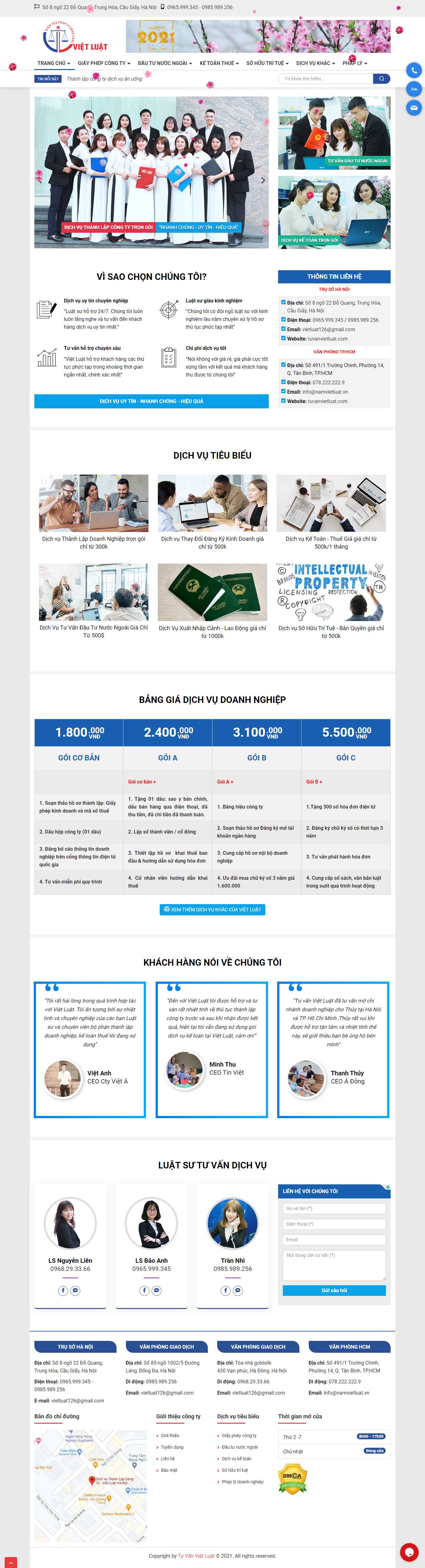 Thiết kế Website Web công ty luật - tuvanvietluatcom