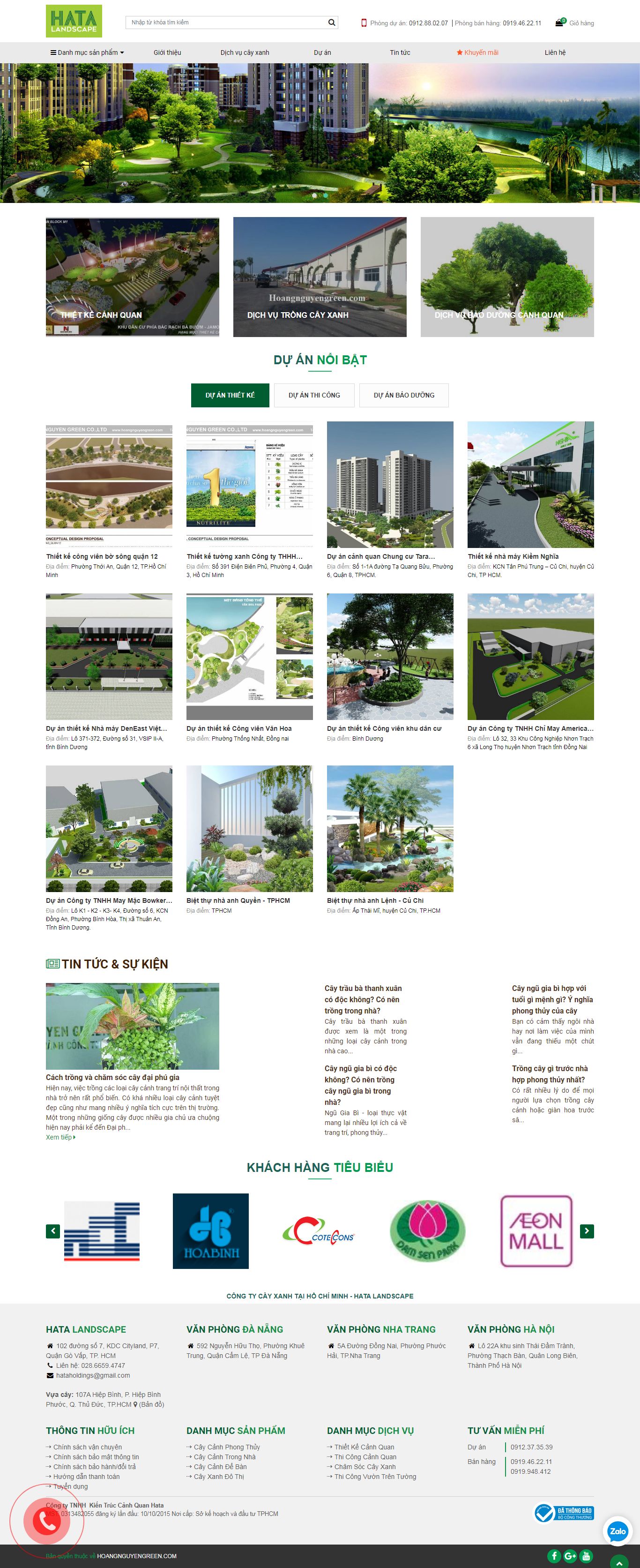 [webcaycanh] Thiết kế Website Web cây cảnh văn phòng - hoangnguyengreencom