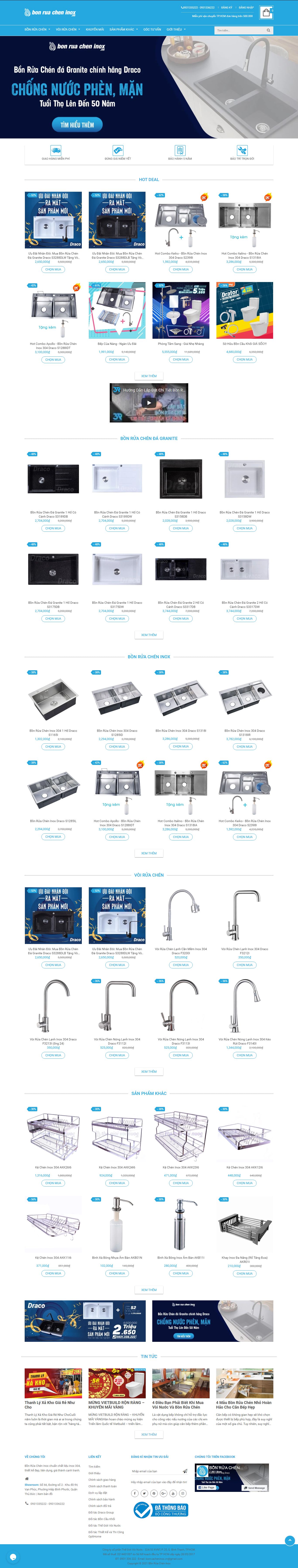 [tdm] Thiết kế Website Web bán bồn rửa chén inox - bonruacheninoxvn