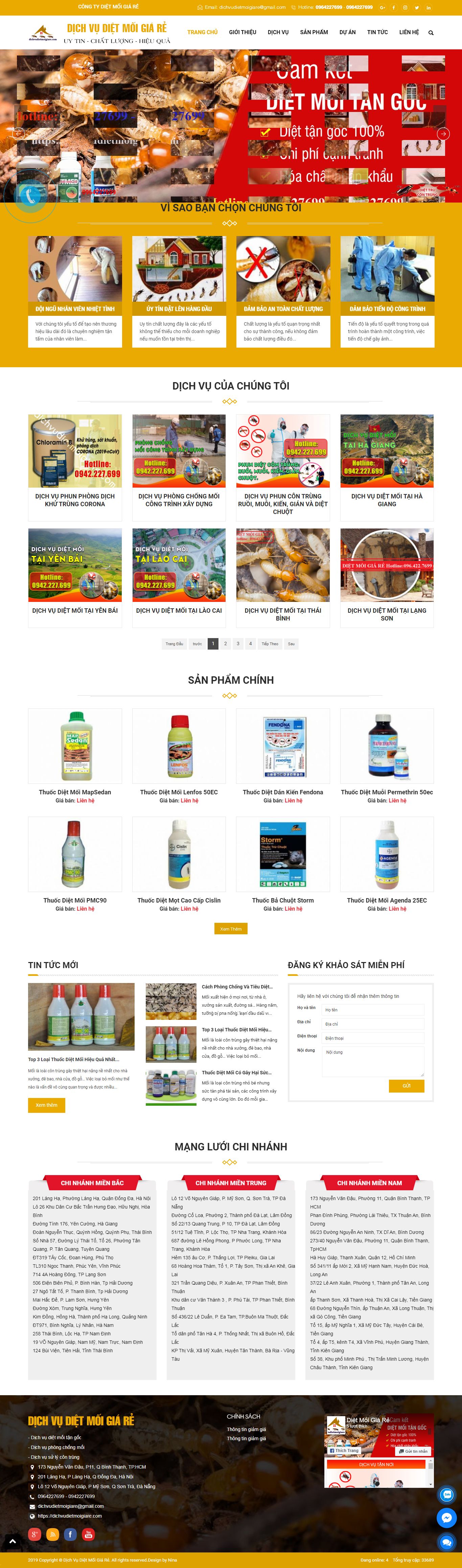 Thiết kế Website Web công ty diệt mối - dichvudietmoigiarecom
