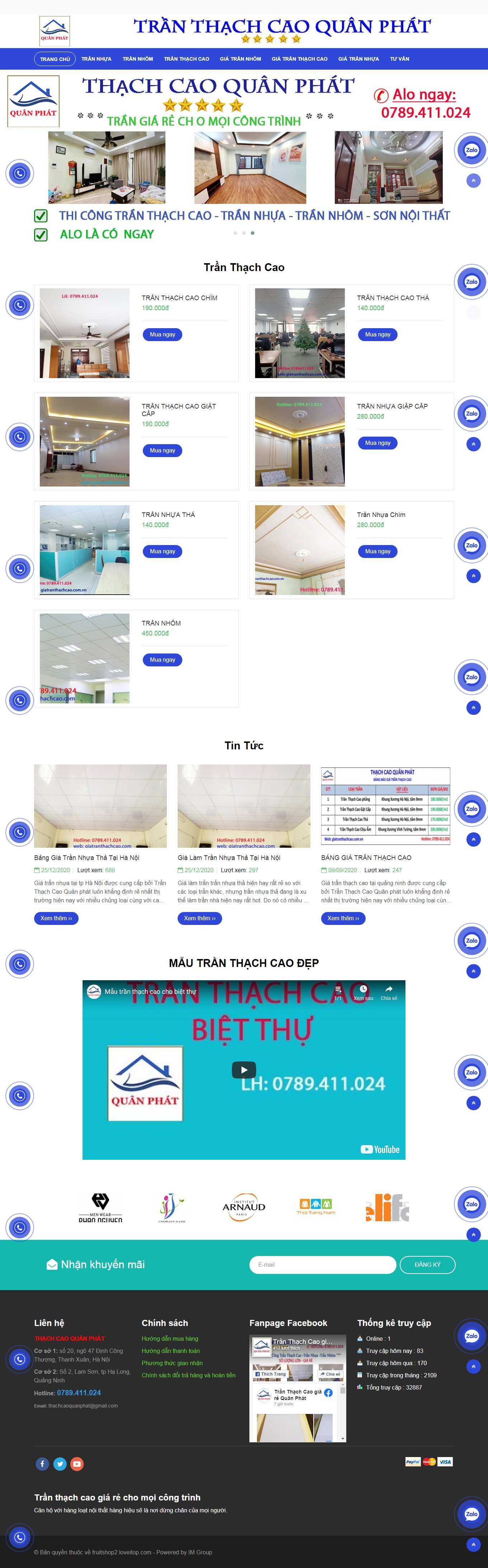 [thachcaodaiphat] Thiết kế Website Web công ty trần thạch cao - giatranthachcaocomvn