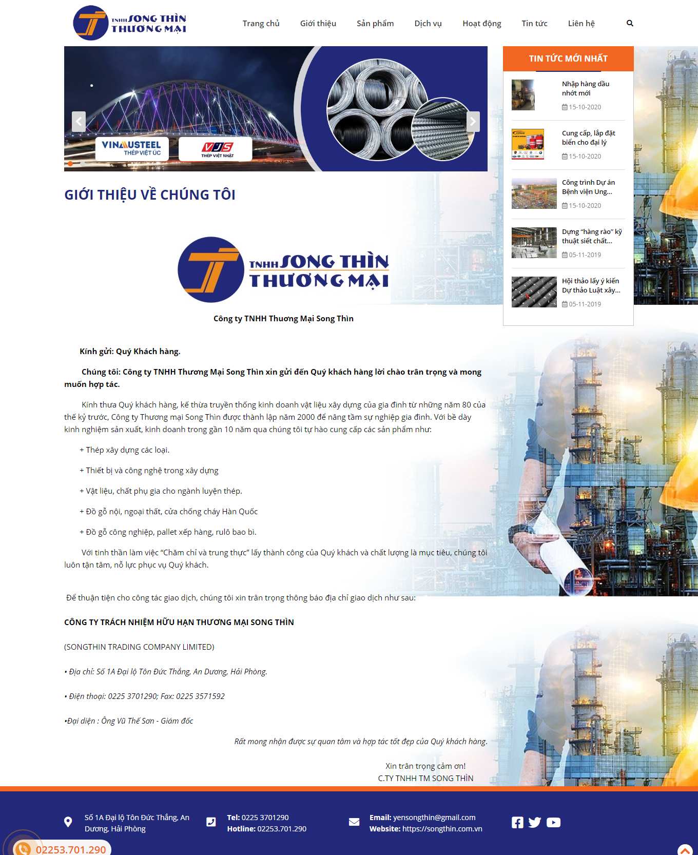 [pcm] Thiết kế Website Web bán cửa hàng vật liệu - songthincomvn