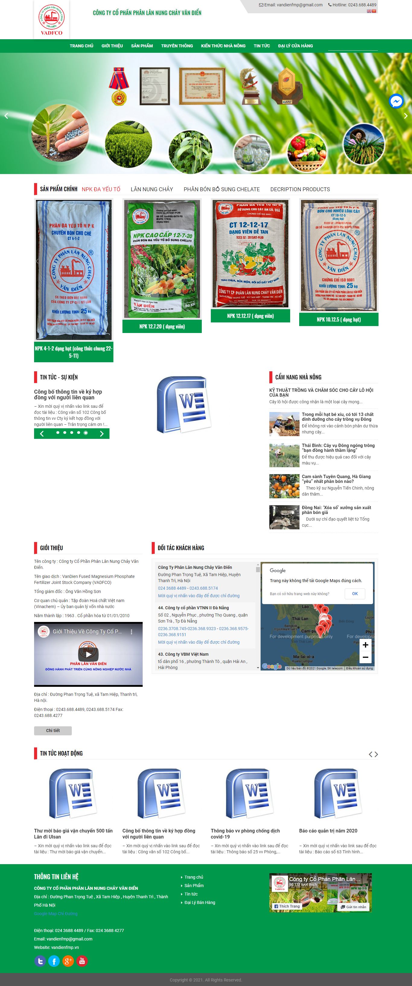 [phanbonhalan] Thiết kế Website Web công ty bán phân bón - vandienfmpvn