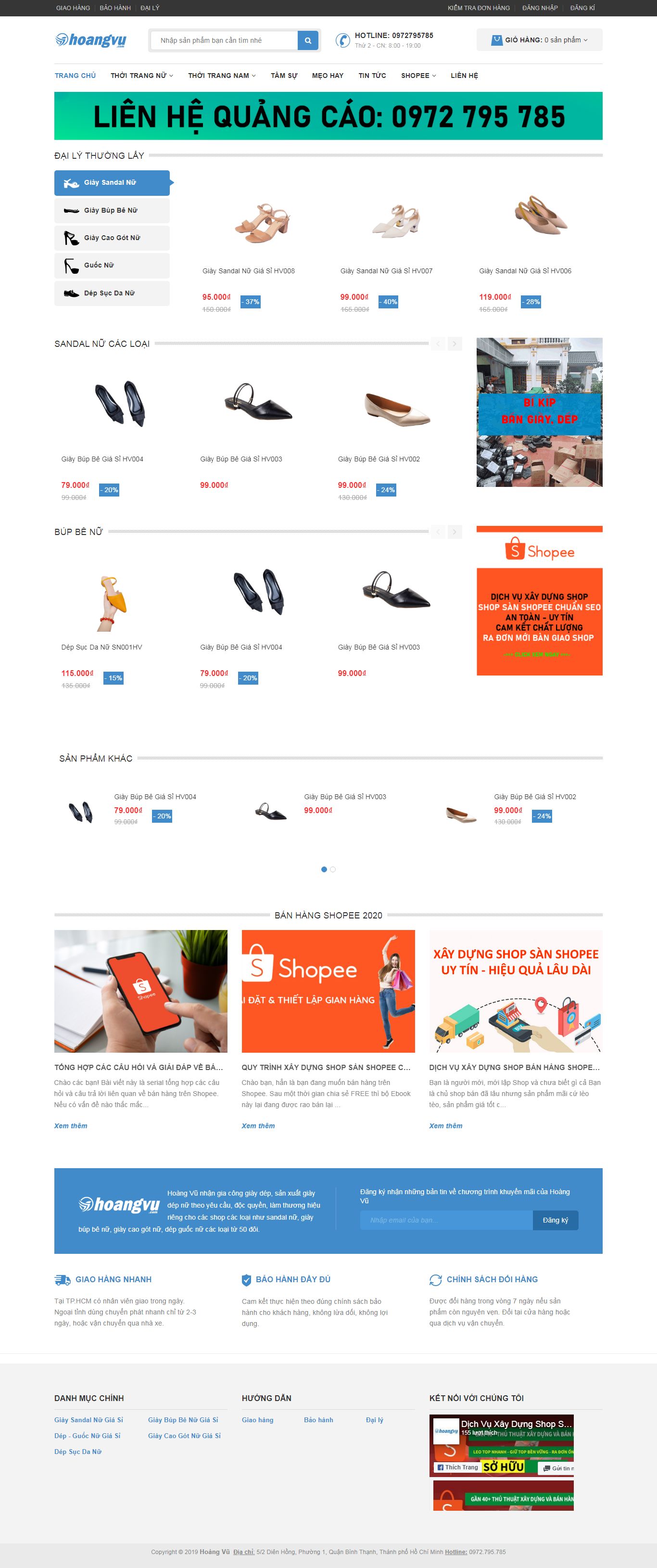 [xuonggiayvit] Thiết kế Website Web xưởng sản xuất giày - dientuhoangvucom