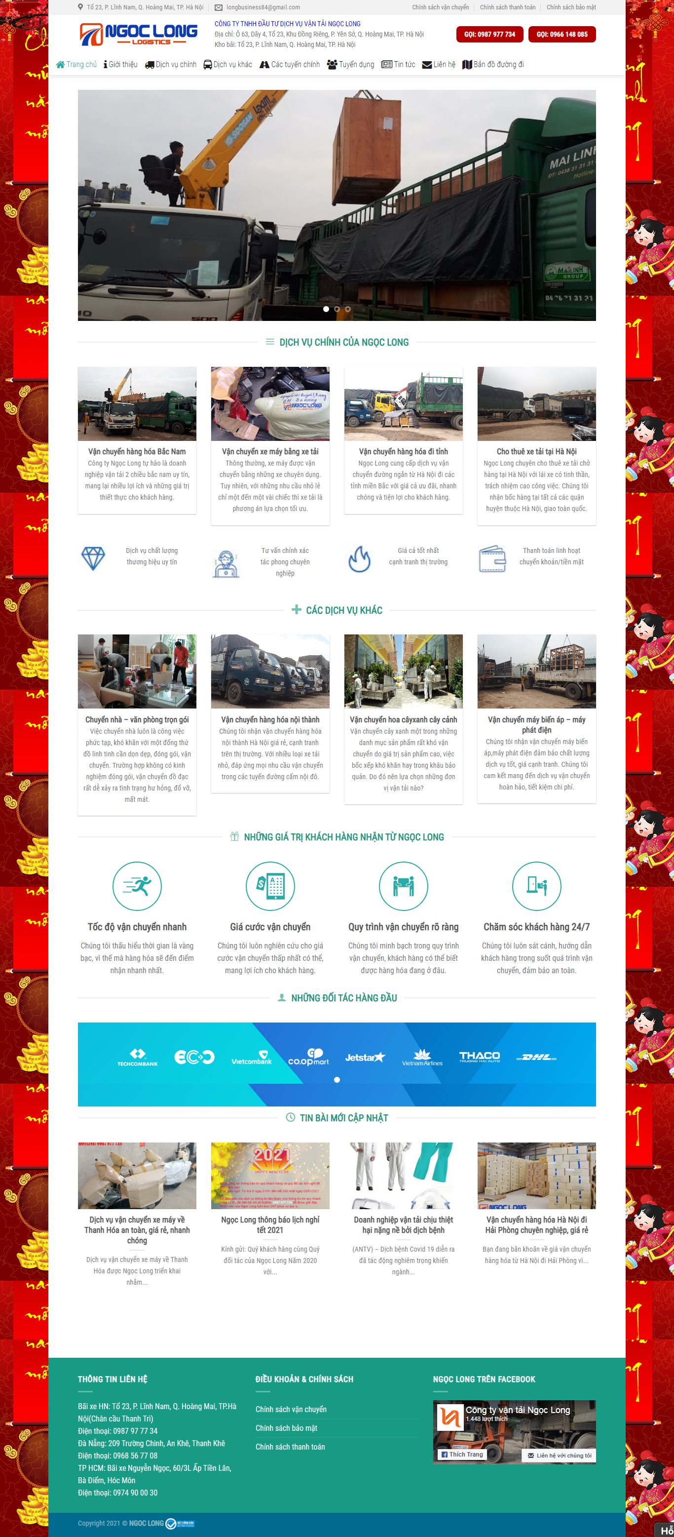 [vantainhanh] Thiết kế Website Web công ty vận tải - vantaingoclongvn