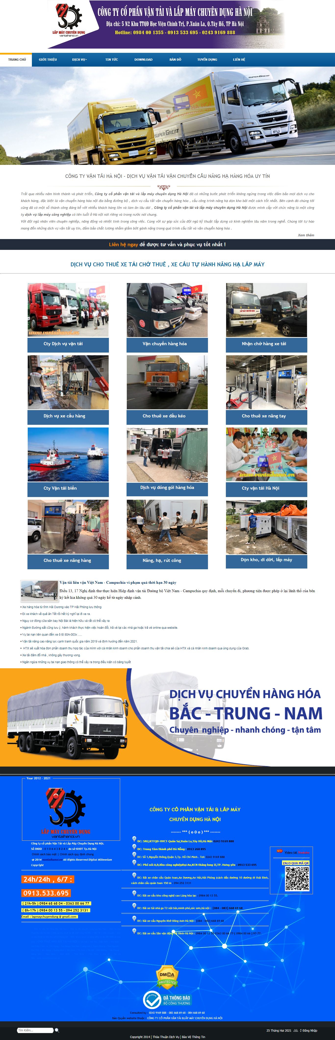 [vantainhanh] Thiết kế Website Web công ty vận tải - vantaihanoivn