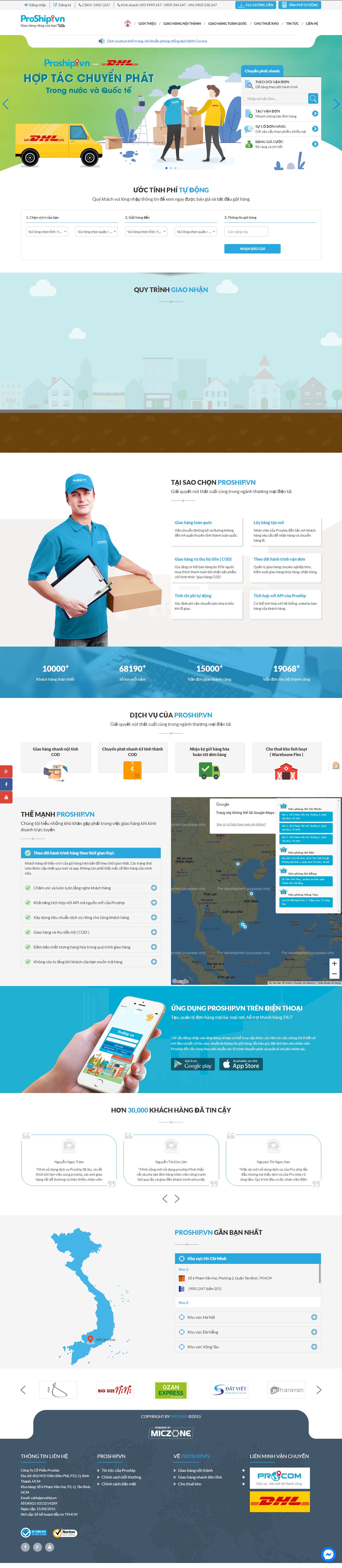 [tnt] Thiết kế Website Web công ty giao hàng nhanh - proshipvn