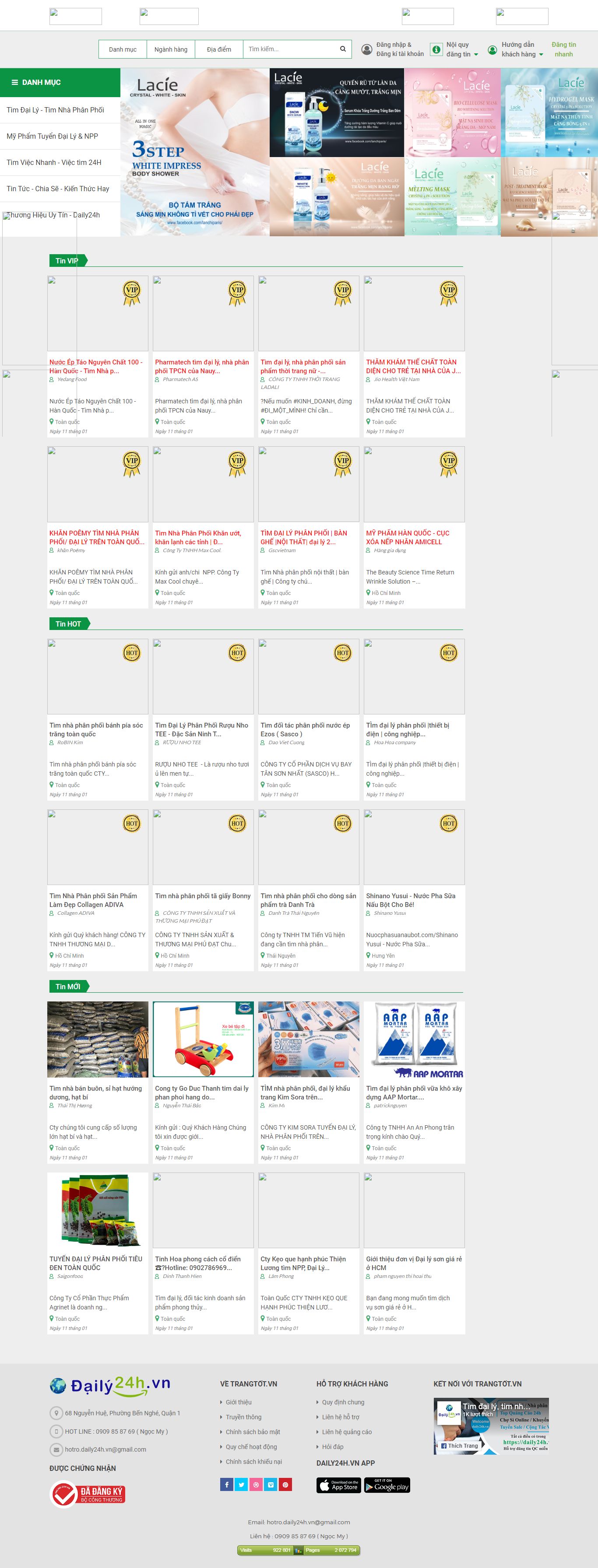 Thiết kế Website Web đại lý phân phối - wwwdaily24hvn