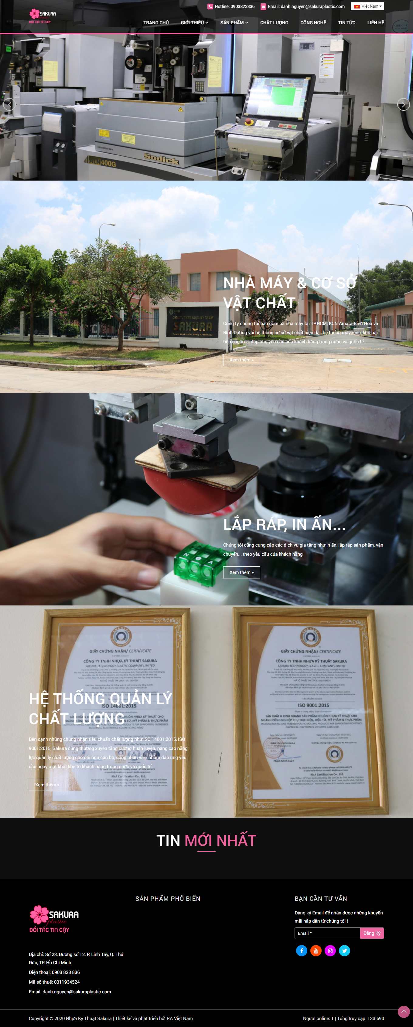 [nhuabinhthuan] Thiết kế Website Web công ty nhựa - sakuraplasticcom