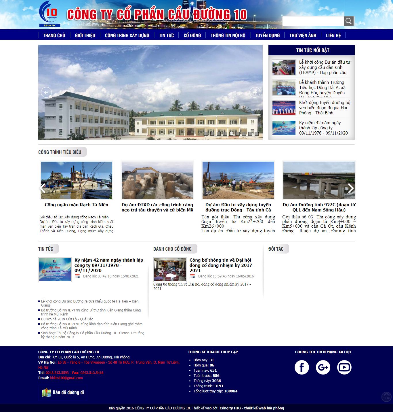 [656] Thiết kế Website Web công ty cầu đường - wwwcauduong10vn