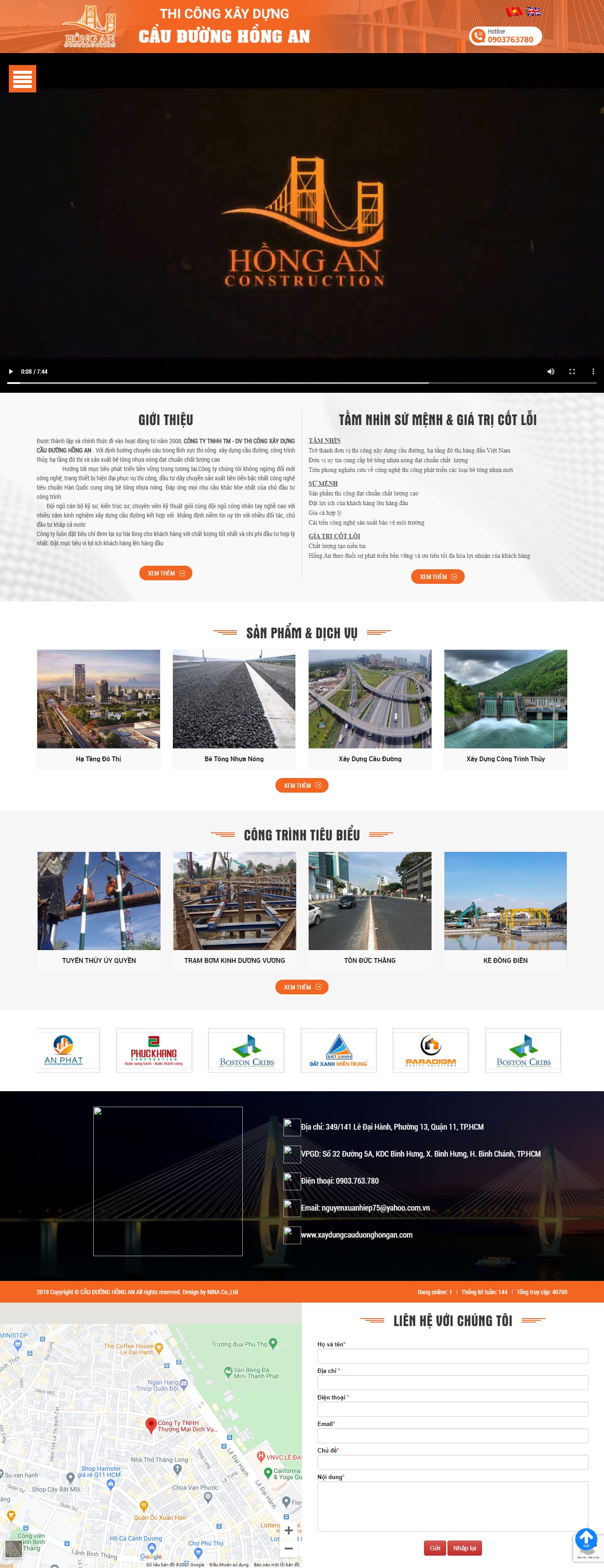 [656] Thiết kế Website Web công ty cầu đường - wwwxaydungcauduonghongancom